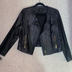 Ann Taylor Leather Moto Jacket Style #:373422 size large